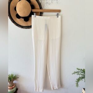 Theory Termin Cream Georgette Pull On Silk Pants Size XS